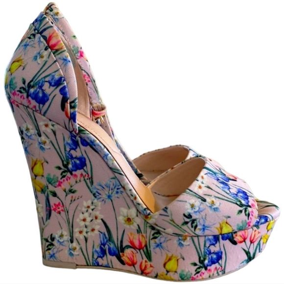 Aldo Spring Floral Fluerinia Wedge Heel Sandals - Picture 2 of 16